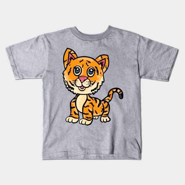 Tiger Kids T-Shirt by RoserinArt